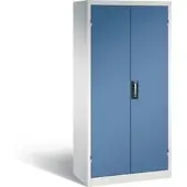 C+P Akkuladeschrank Comfort mit Vollblechtüren, H 1950 x B 930 x T 500 mm, Lichtgrau/Fernblau