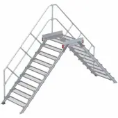 Euroline 512 Überstieg 45° 1000mm Stufenbreite 2x9 Stufen Stahl Gitterrost