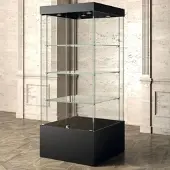JTI-Vitrine Museum Vitrine Nero schwarz 80 x 80 cm
