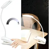 Lunartec Schwanenhals-Klemm-Lampe mit 3-Watt-COB-LED und Akku, USB-Ladefunktion