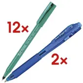 Pentel 12er-Set Einweg-Tintenroller Ball »Fine Point R50« inkl. 2 Kugelschreiber »BX-44 schwarz