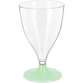 Monouso - Mehrweg Durable Weinglas aus PS Fuß Grün 200ml 2-teilig (6 Stück)
