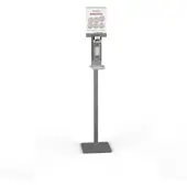 CleanSV Desinfektionssäule Desinfektionsständer aus Edelstahl mit Desinfektionsspender, Hinweistafel, Tropfschale