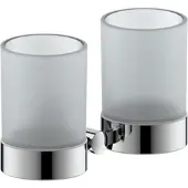 Bravat Varuna Glashalter 764110 doppelt, chrom, zum Kleben/Schrauben