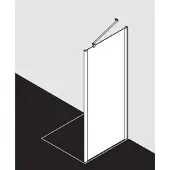 Kermi Pega Seitenwand PETWD12020VUK 120x200cm, silber hochglanz ESG SR Opaco, auf Duschwanne