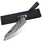 WOLFCUT - Damaskus Chefmesser 20 cm 73-lagiger japanischer Damaszenerstahl mit Geschenkbox