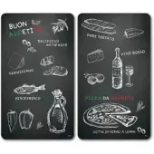 Kesper Multi-Glasschneideplatte, 2er Pack, Motiv: Ristorante