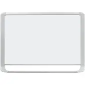 BI-Office Mastervision magnetisches Whiteboard, hellgrau glänzender Rahmen, 180X120cm