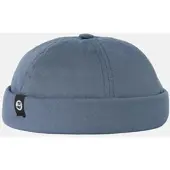 HANSEHELD Docker Cap Baumwolle Blau Grau Kurz Flach Fischermütze