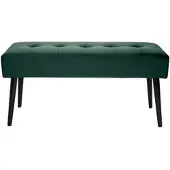 Miliboo Gepolsterte Design-Bank aus dunkelgrünem Samtstoff und schwarzem Metall L95 cm GUESTA