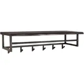 KAWOLA Garderobe ADORA Akazie Metall Hutablage 6 Haken schwarz