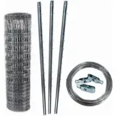 Aquagart 150m Wildzaun Forstzaun Knotengeflecht 150/12/30+ Pfosten + Spanndraht