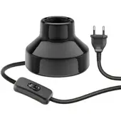 Ledscom.de Tischlampe TIX, Schalter, Porzellan, schwarz, 1x E27 max. 300W