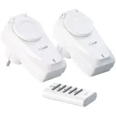 Revolt 2er-Set Outdoor-Funksteckdosen mit Fernbedienung, IP44, bis 3.680 Watt