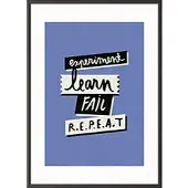 PaperFlow Wandbild Experiment learn fail repeat 210 x 297 mm