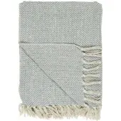 Ib Laursen Plaid creme/hellblau Zickzackmuster
