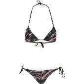 Urban Classics feminines Damen Bikini-Set bestehend aus Oberteill und Höschen Bademode 190 g/m² Schwarz/Bunt