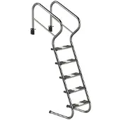 Eichenwald Ideal Poolleiter Modell 53 Treppenleiter mit Sicherheitsstufe Leiterlänge 1562mm 5 Stufen