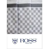 Ross 3er Pack Zwirn Halbleinen Geschirrtücher Karo 50x70 cm | silber - grau