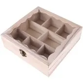 Lex Teebox Holz 8 Fächer Teebeutelbox Teedose Kasten Teeaufbewahrung Verriegelung