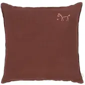 Nobodinoz Dekokissen L1N0 Embroid. Square Cushion Fr Linen Prune (45 x 45 cm)