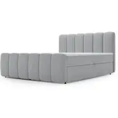 GRAINGOLD Boxspringbett Cloud 180x200 - Bett mit Matratze und Topper - Boxspringbett mit Bettkasten und Matratze - Boxspringbett Hellgrau (Royal 27)