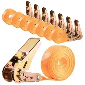 AGT 8er-Set 6-m-Spanngurte, Ratschen, 800 kg, DIN EN 12195-2-zertifiziert