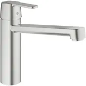 GROHE Get Einhand-Spültischarmatur, Ausladung 221mm, mittelhoch, schwenkbar, 30196DC0, Farbe: Supersteel