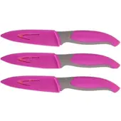 Gräwe 3er Set Küchenmesser mit Klingenschutz pink C4