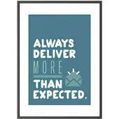 PaperFlow Wandbild A3 »Always deliver more than expected« Rahmen schwarz schwarz, 30.5x42.7x0.9 cm