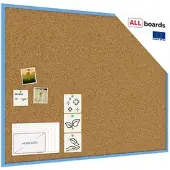 Allboards Pinnwand mit blauem Naturholzrahmen 120x90cm