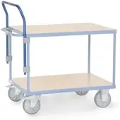Fetra Schiebebügel für schwere Tischwagen, Stahl, blau, B 505 mm, anschraubbar, höhenverstellbar
