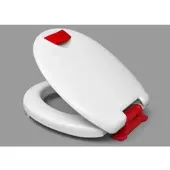 Haro WC-Sitz 524649 Scharniere Edelstahl, SolidFix, nicht verstellbar, Griffe blau