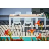 Jan Kurtz Outdoor Tisch Quadrat Teak / weiß 160x80