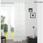 Decolife Gardine "Estelle" Ösen 1 Stk. tlg. Ösenschal mit Blockstreifen weiß
