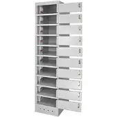 Proregal Notebook-Schrank mit 10 Fächer HxBxT 180 x 40 x 50 cm Lichtgrau