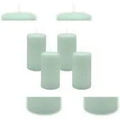 Kopschitz Kerzen 4er Set Stumpenkerzen/Adventskranzkerzen Seafoam Seegrün Ø 70 x 130 mm