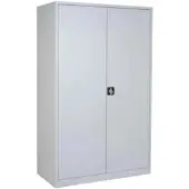 Ceha Stahlakten- und Werkstattschrank mit 100 cm Breite und 60 cm Tiefe verzinkte Fachböden mit Türen in RAL7035 (lichtgrau)