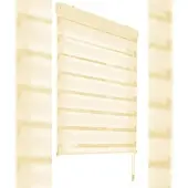 EXKLUSIV HEIMTEXTIL Vario Doppelrollo + Klemm & Klickhalter 80 x 210 cm Beige