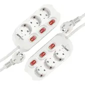 Revolt 2er-Set 3-fach Steckerleisten, einzeln abschaltbar, bis 3.680 Watt