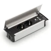 NABER KAPSA-USB 2-fach Steckdosenelement mit Doppel USB-Charger zum Einbau in die Arbeitsplatte, Frontblende oder Seitenwand / Steckdosen / Steckdose