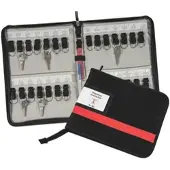 Eichner Schlüsselmappe 9201-00034, schwarz / rot, Polyester, 27,5 x 22 cm, für 14 Schlüssel