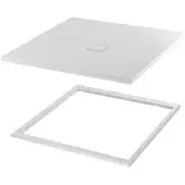 Bette BetteFloor Duschwanne mit Minimum-Wannenträger und BetteGlasur Plus, 800x800mm, 5831-441PLUS,T1