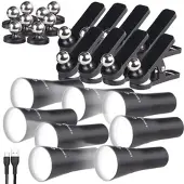 Lunartec 8er 3in1-Akku-Wand-, Klemm- und Taschenlampe, mit 3 Leuchtmodi,schwarz