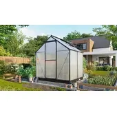 Pergart Vitavia, Aktionsangebot (inkl. 100 Euro Zubehör): Gewächshaus "Eos 3100", schwarz, 3,1 m², 6 mm HKP