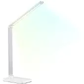 Lunartec Aluminium-Schreibtischleuchte, CCT, 660 Lumen, USB, silber/weiß