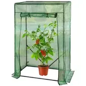 Autre Tomaten-Folien-Gewächshaus, aufrollbare Tür, 100 x 50 x 150 cm, grün