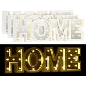Lunartec LED-Schriftzug "HOME" aus Holz & Spiegeln mit Timer, 3er-Set