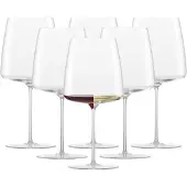 Zwiesel Glas Rotweinglas "Rotweingläser samtig & üppig Simplify 740 ml 6er Set transparent" handgefertigt, Handwäsche empfohlen, hochwertiges Kristallglas