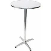 Mendler Alu-Stehtisch + Bistrotisch, höhenverstellbar 70/110cm, Ø=60cm ~ klappbar